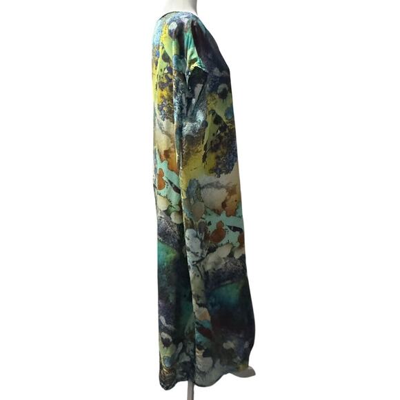 Bryn Walker Silk Maxi Dress | Abstract Painterly Print | Made in USA | Size S - Picture 3 of 8